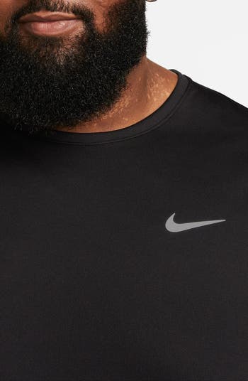 ★Nike★ Dry Fit UV Miler Short Sleeve Running Top M Black D Men's Nike Miler Men's Dri-FIT UV Short-Sleeve Running Top