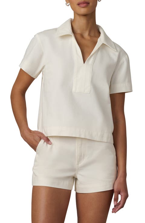 The Lillian Denim Popover Top