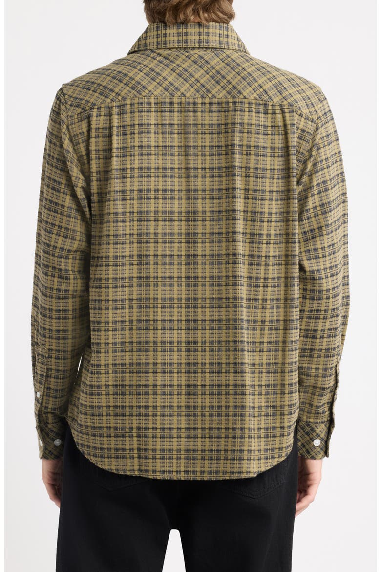 Drake Plaid Long Sleeve Button-Up Shirt, Alternate, color, ALOE/BLACK