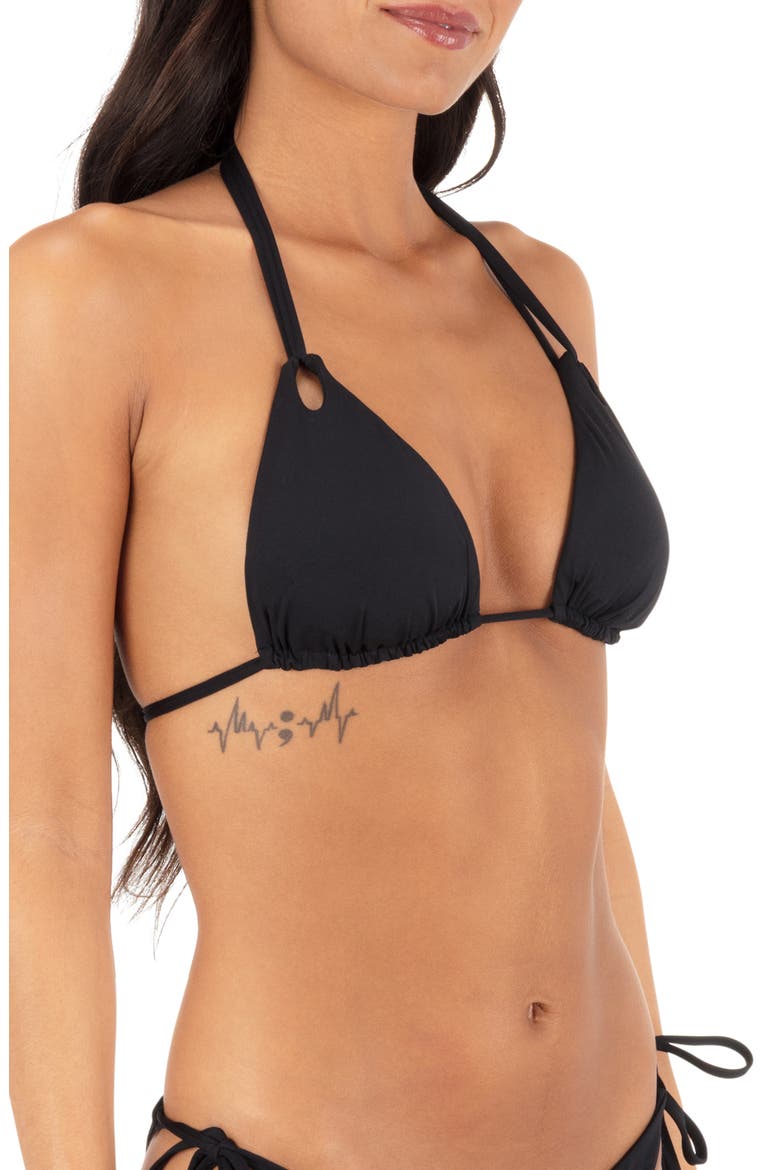 Triangle Bikini Top, Alternate, color, BLACK