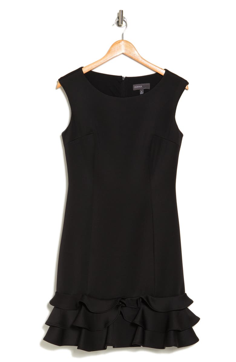 Donna Ricco Women's Ruffle-Hem Sheath Dress Black Size 12