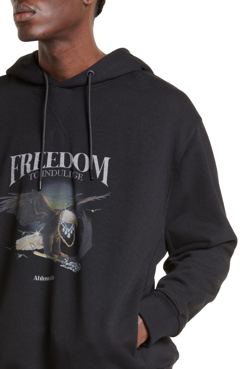 Ahluwalia Freedom to Indulge Cotton Blend Graphic Hoodie, Alternate, color, 