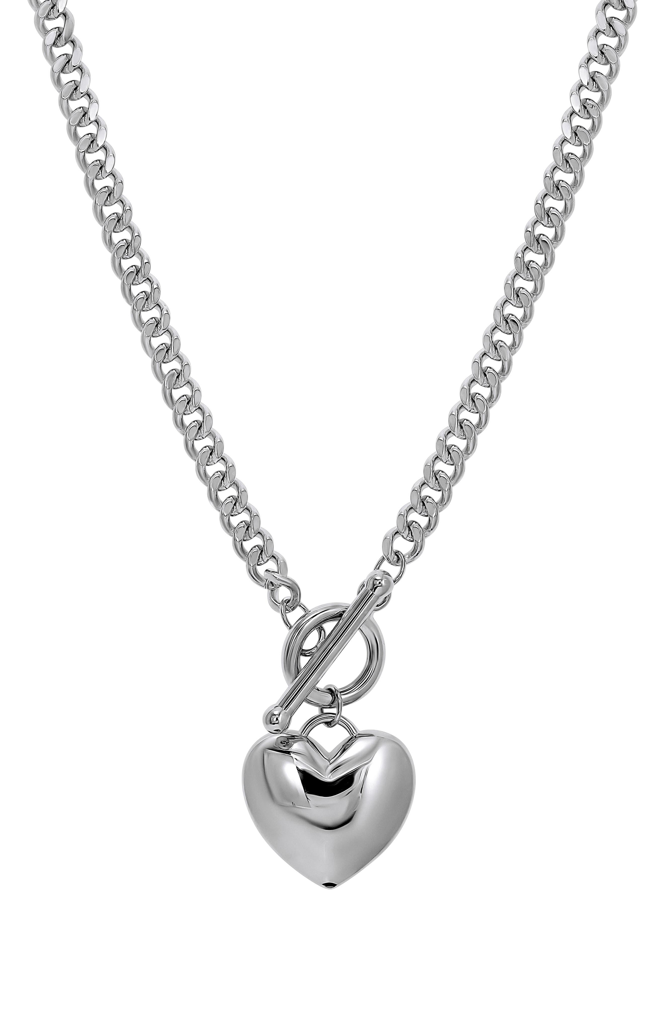 CANDELA JEWELRY Heart Pendant Toggle Necklace
