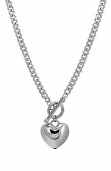 CANDELA JEWELRY Heart Pendant Toggle Necklace
