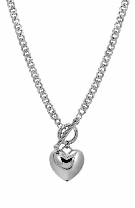 CANDELA JEWELRY Heart Pendant Toggle Necklace