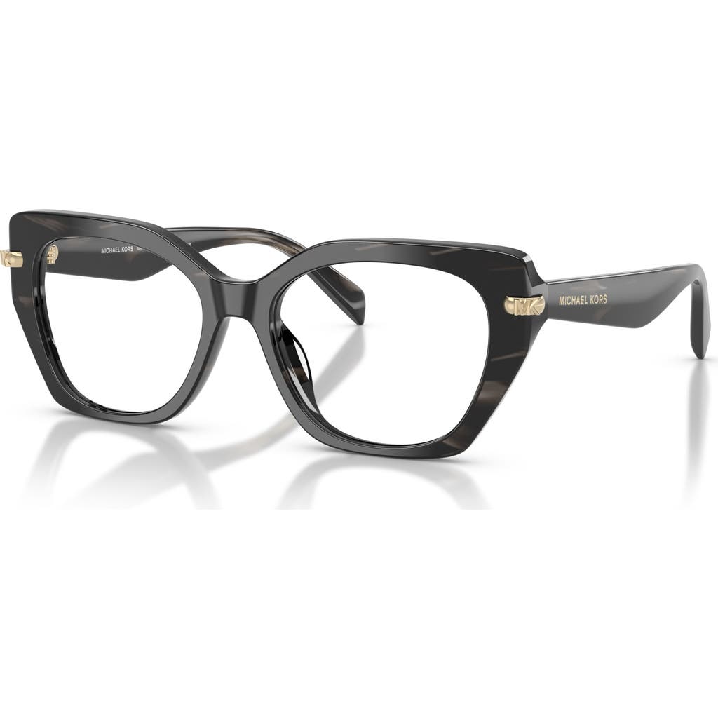 Michael Kors 53mm Irregular Optical Glasses In Brown