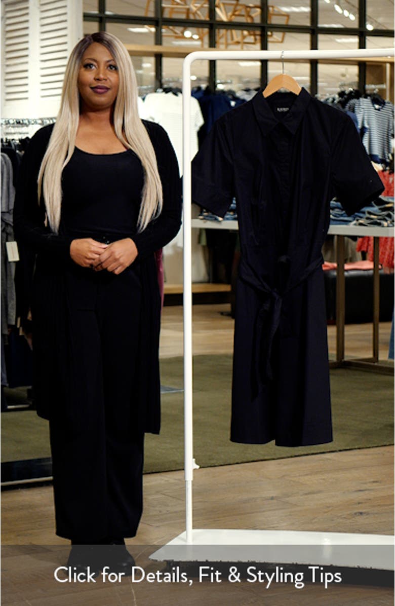 Belted Cotton Blend Shirtdress, sales video thumbnail