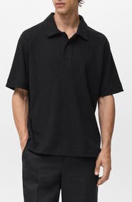 MANGO Textured Knit Polo