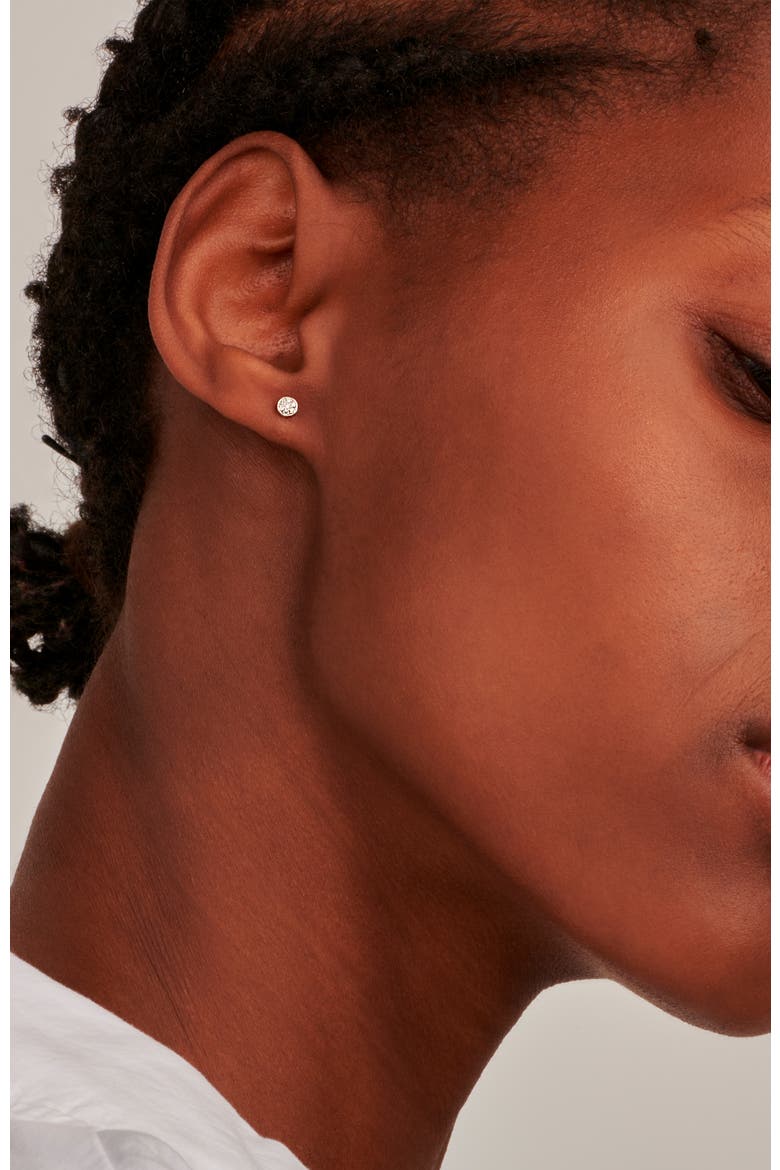 First Diamond Earrings, Alternate, color, White Rhodium