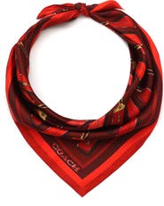 COACH Horse & Carriage Hangtag Print Silk Square Scarf