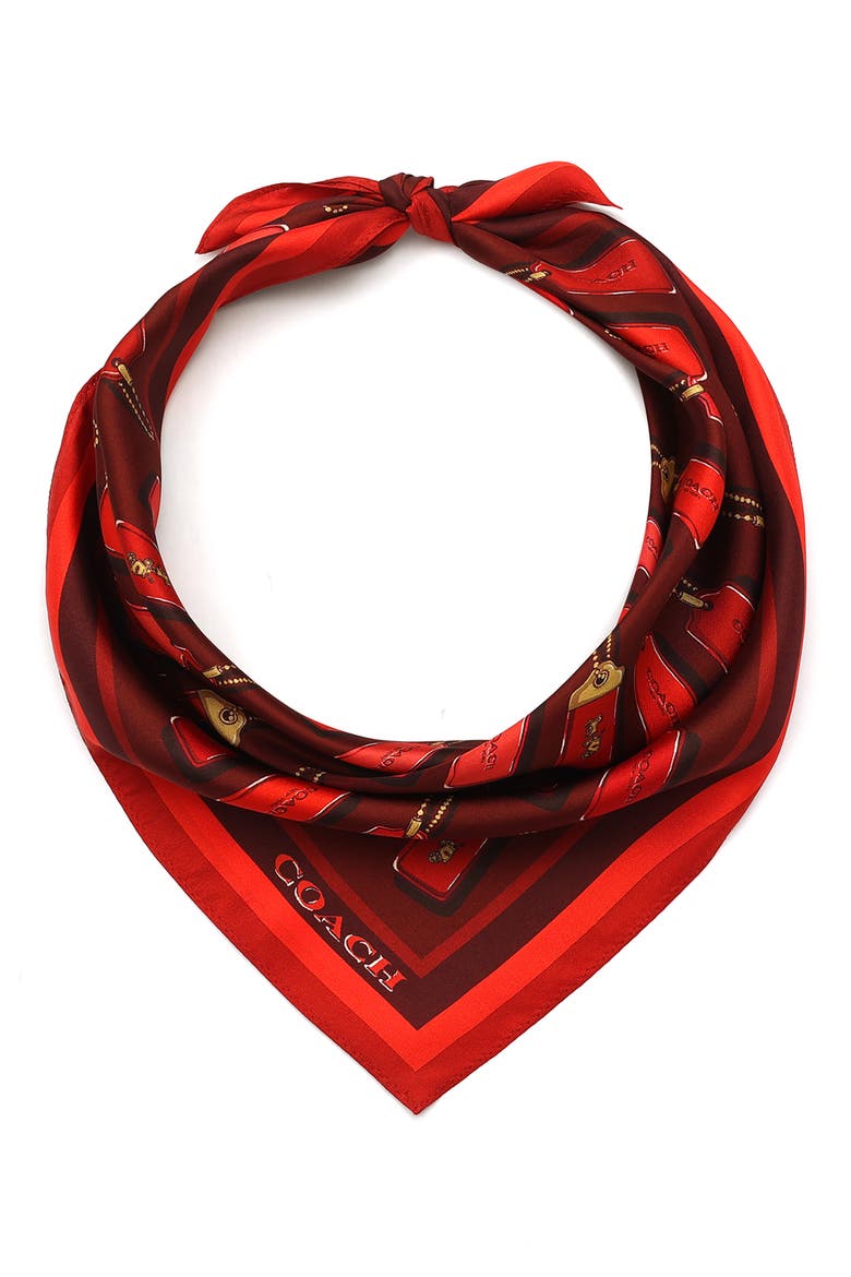 COACH Horse & Carriage Hangtag Print Silk Square Scarf (Women COACH Horse & Carriage Hangtag Print Silk Square Scarf (Women