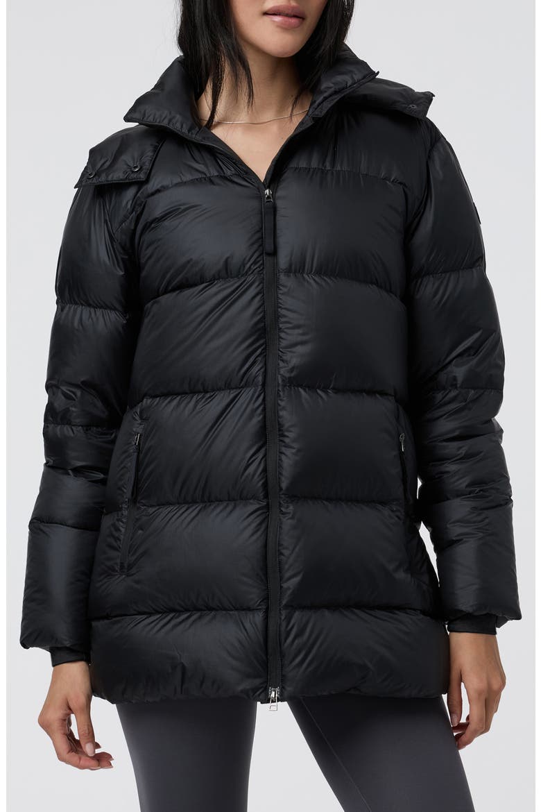 Water Resitant Long Down Jacket, Main, color, BLACK