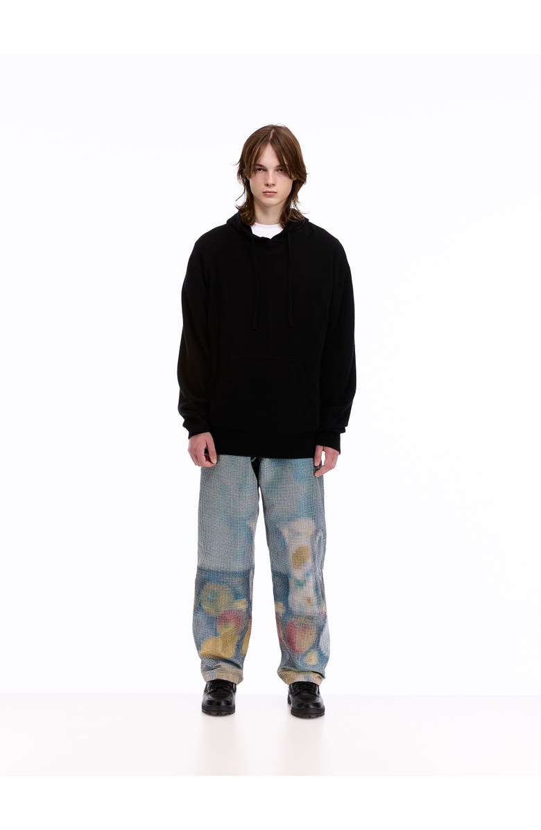 vowels Knitted Hoodie, Alternate, color, Black