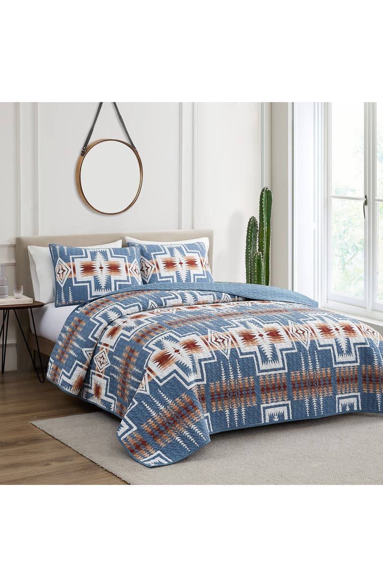 Pendleton Harding Cotton Coverlet & Sham Set, Alternate, color, Denim