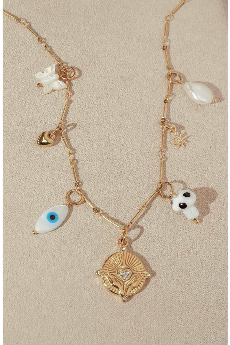Alchemy Charm Necklace, Alternate, color, GOLD