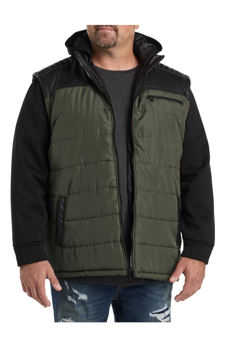 True Nation by DXL Big & Tall Vest Jacket, Alternate, color, Olive