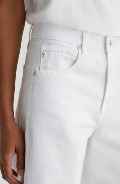 Ag Hattie Raw Hem High Waist Ankle Barrel Leg Jeans In Gallery White