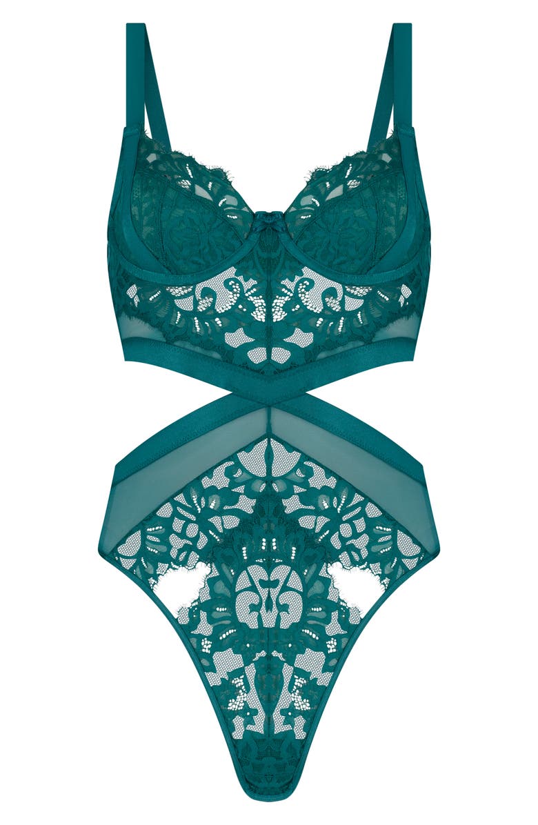 Hunkemöller Isabella Underwire Thong Bodysuit, Alternate, color, Deep Lake