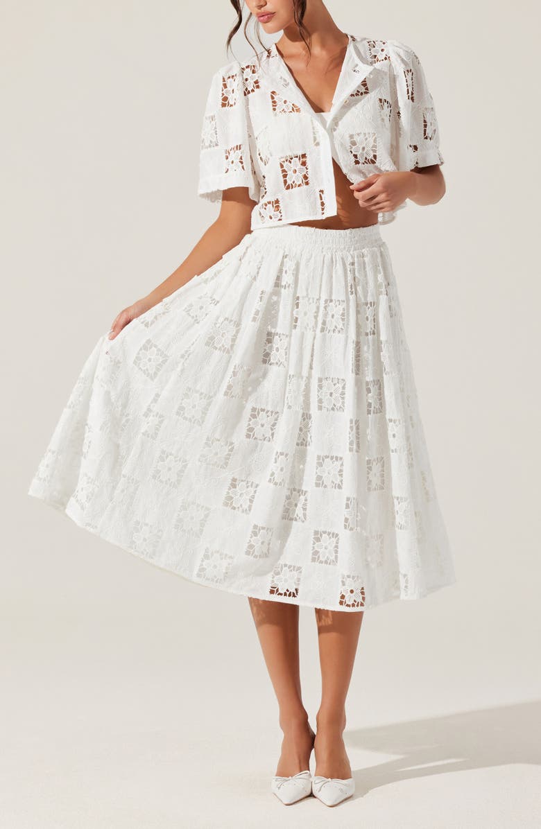 ASTR the Label Andolina Lace Midi Skirt, Alternate, color, 