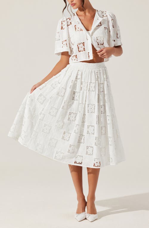 Astr The Label Andolina Lace Midi Skirt In White