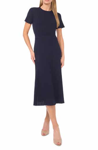 Pointelle Short Sleeve Midi Dress
