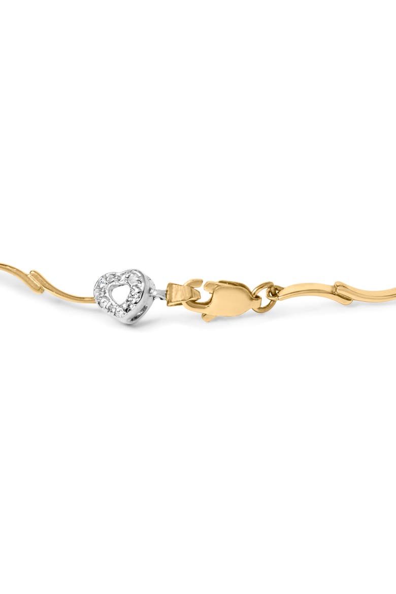 10k Two-Tone Gold 1/3 Cttw Diamond Pave Set Heart S-Link 7.25" Bracelet, Alternate, color, Yellow