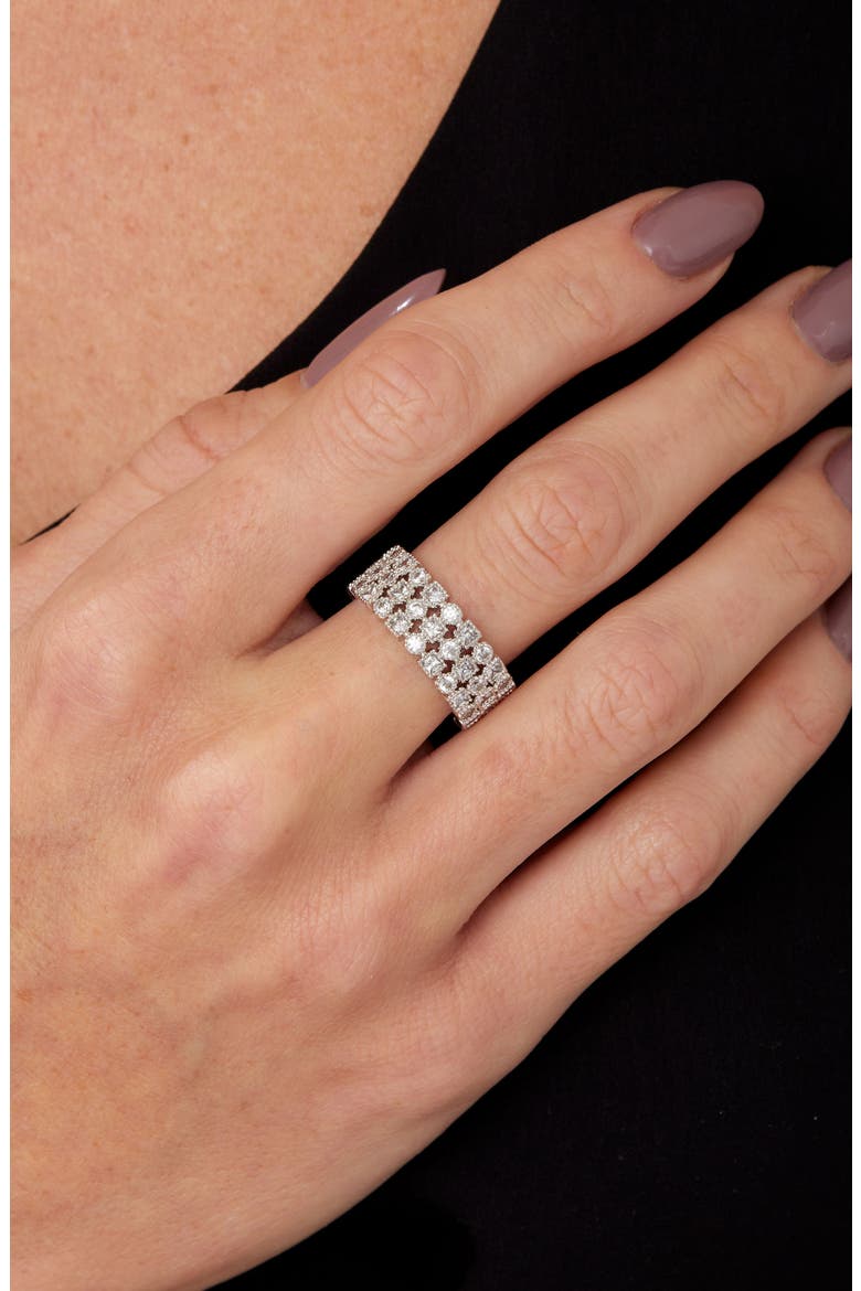 Multi Shape Wide Band Ring, Alternate, color, WHITE