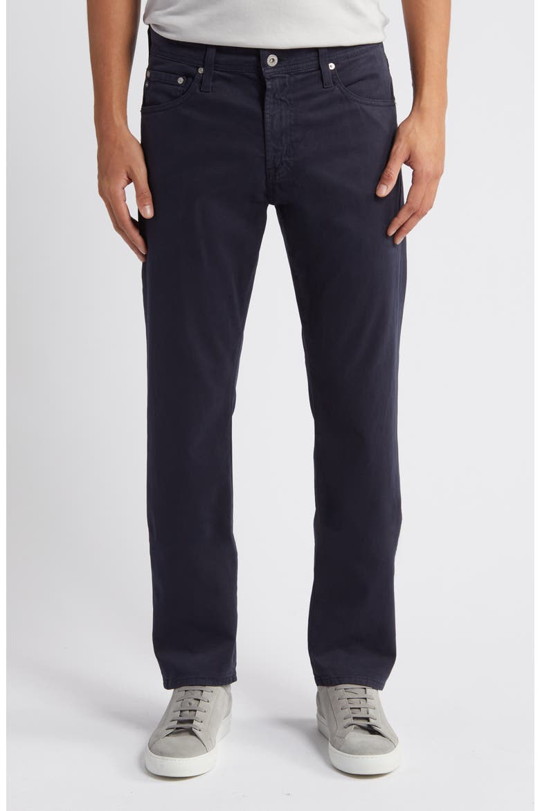 Everett Stretch Sateen Slim Straight Pants, Main, color, NEW NAVY