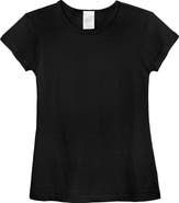 CITY THREADS Girls 100% Organic Cotton Soft Jersey Cap Sleeve Crew Tee