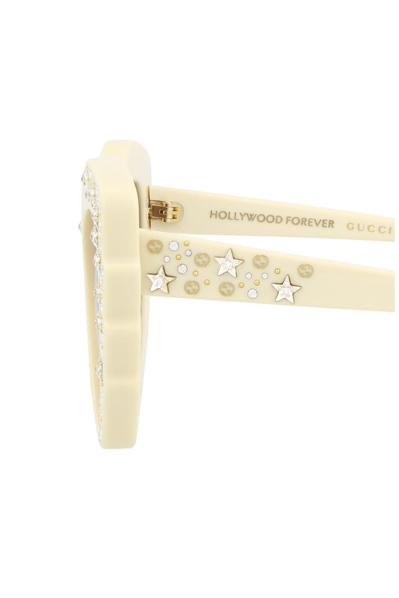 52mm Special Edition Rhinestone Cat Eye Sunglasses, Alternate, color, IVORY IVORY BROWN