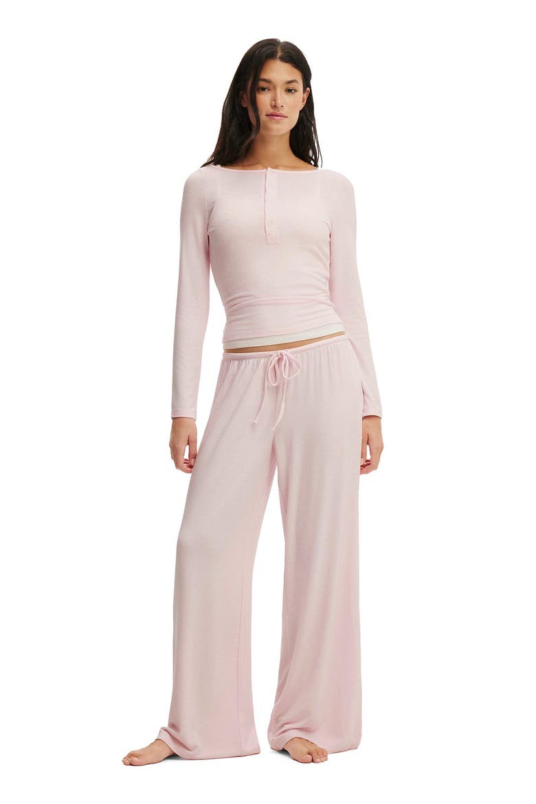 Women's Super Soft Low Rise Wide Leg Pant, Alternate, color, Pink Kiss
