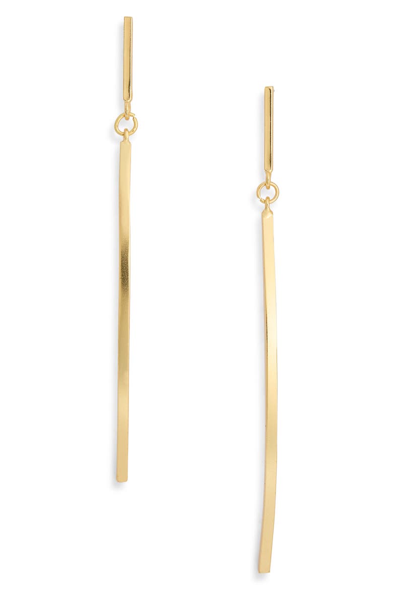 Double Bar Drop Earrings, Main, color, GOLD