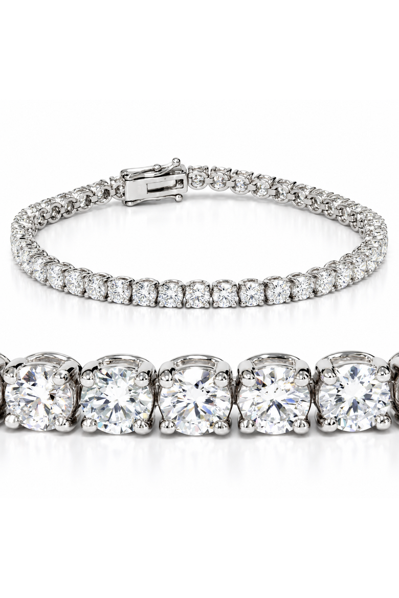 7 Ct T.w. Round Lab Grown Diamond Tennis Bracelet 14k Gold 7", Main, color, 14k White Gold
