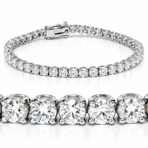 7 Ct T.w. Round Lab Grown Diamond Tennis Bracelet 14k Gold 7"