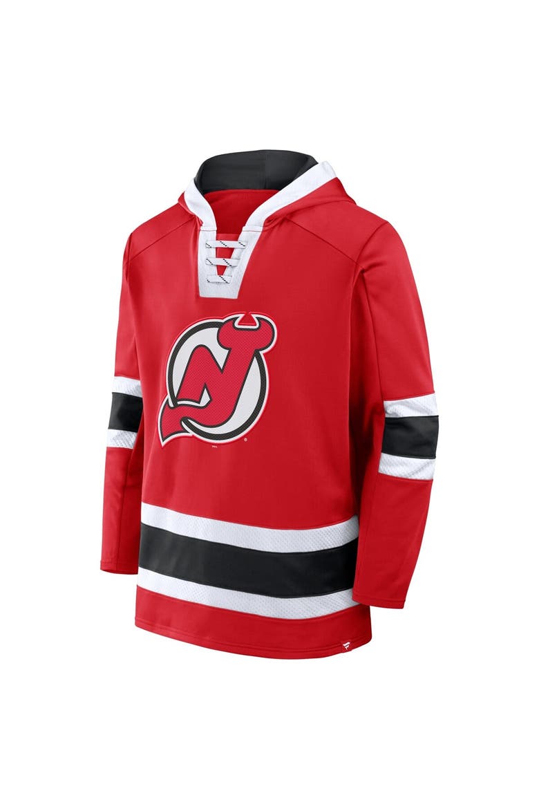 Men's Fanatics  Red New Jersey Devils Inside Line Fleece Pullover Hoodie, Alternate, color, Red