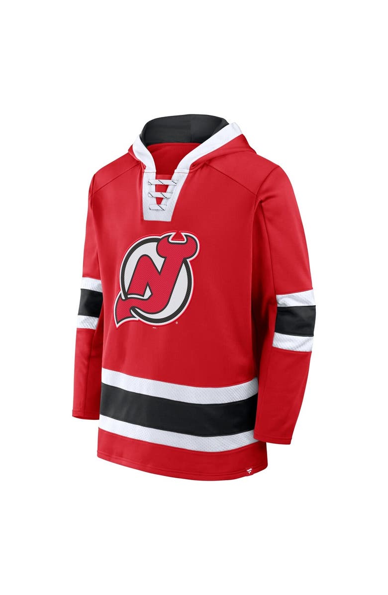 FANATICS Men's Fanatics  Red New Jersey Devils Inside Line Fleece Pullover Hoodie, Alternate, color, Red