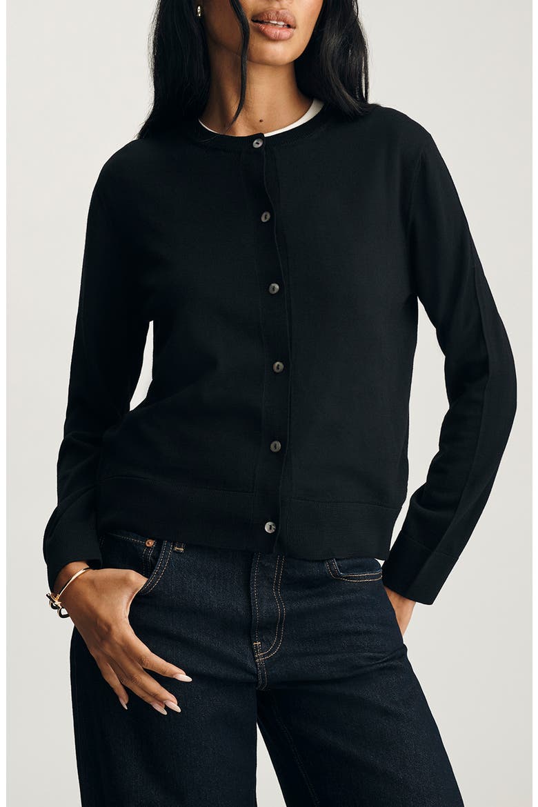 Wool Cardigan, Main, color, BLACK