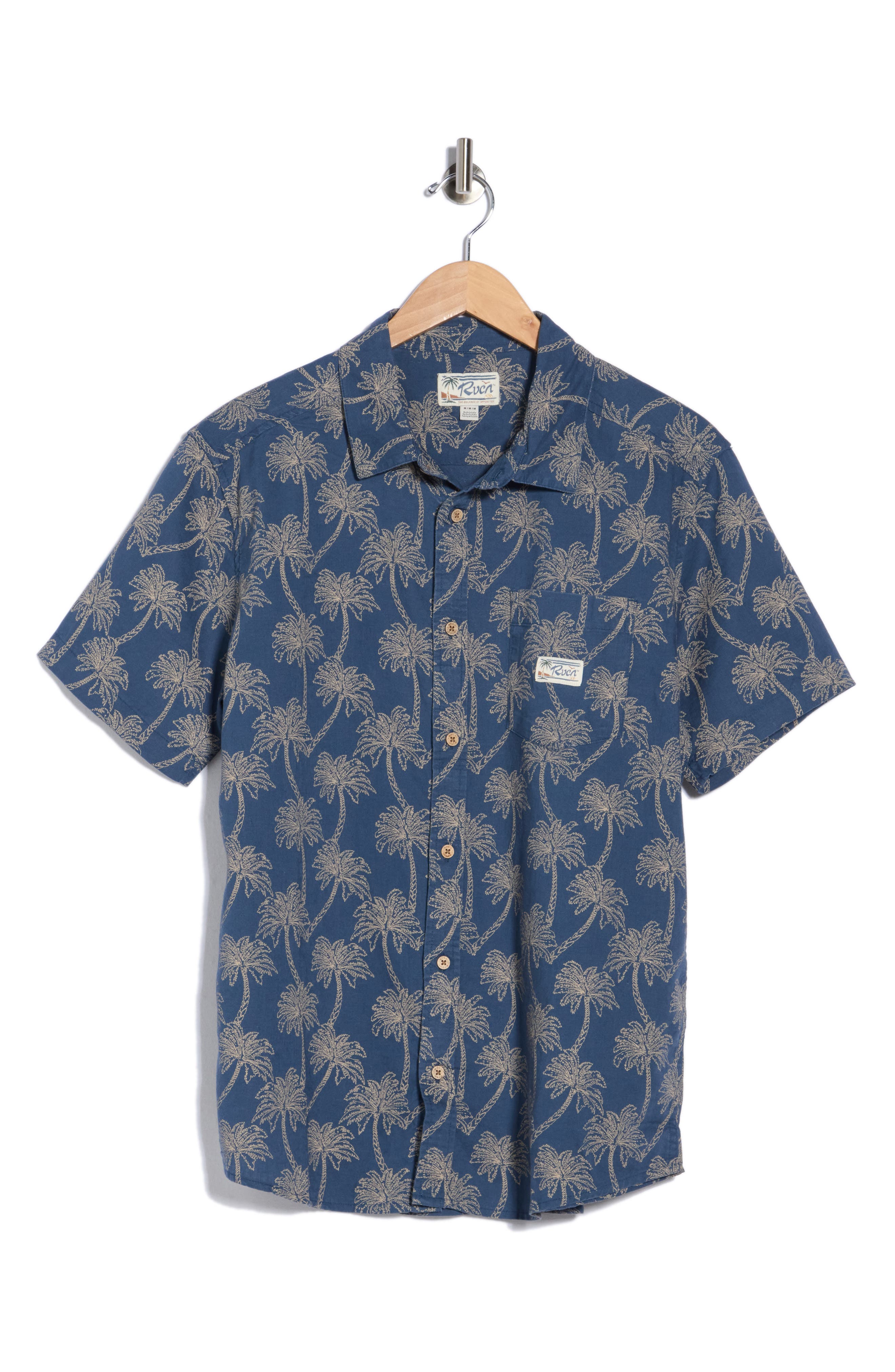 Exotica Regular Fit Floral Short Sleeve Linen Blend Button-Up Shirt