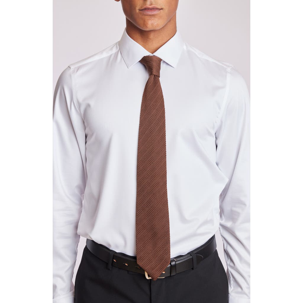 Paisley & Gray Stanley Solid Knit Tie In Brown
