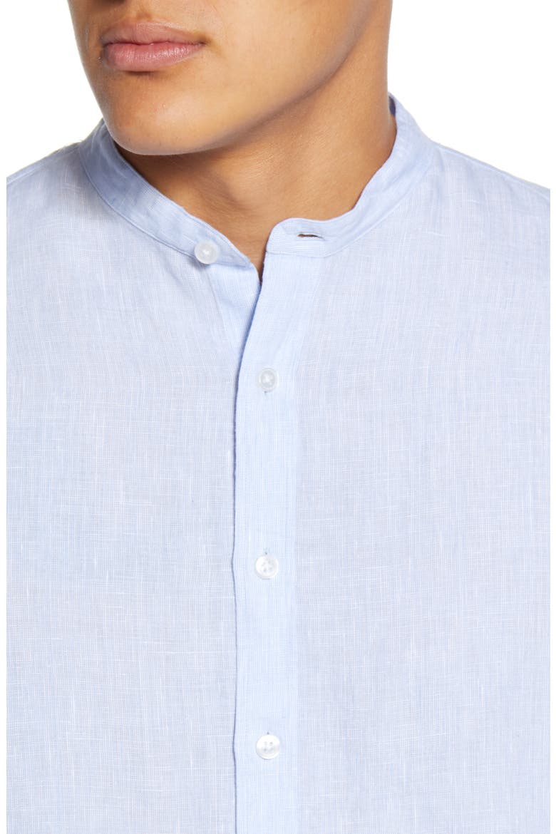 Slim Fit Linen Button-Up Shirt, Alternate, color, LIGHT BLUE
