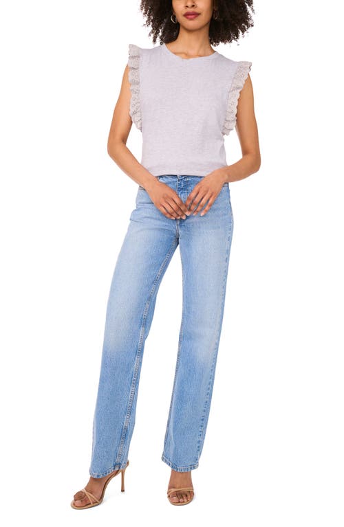 Two By Vince Camuto Ruffle Eyelet Tank Top In Gray