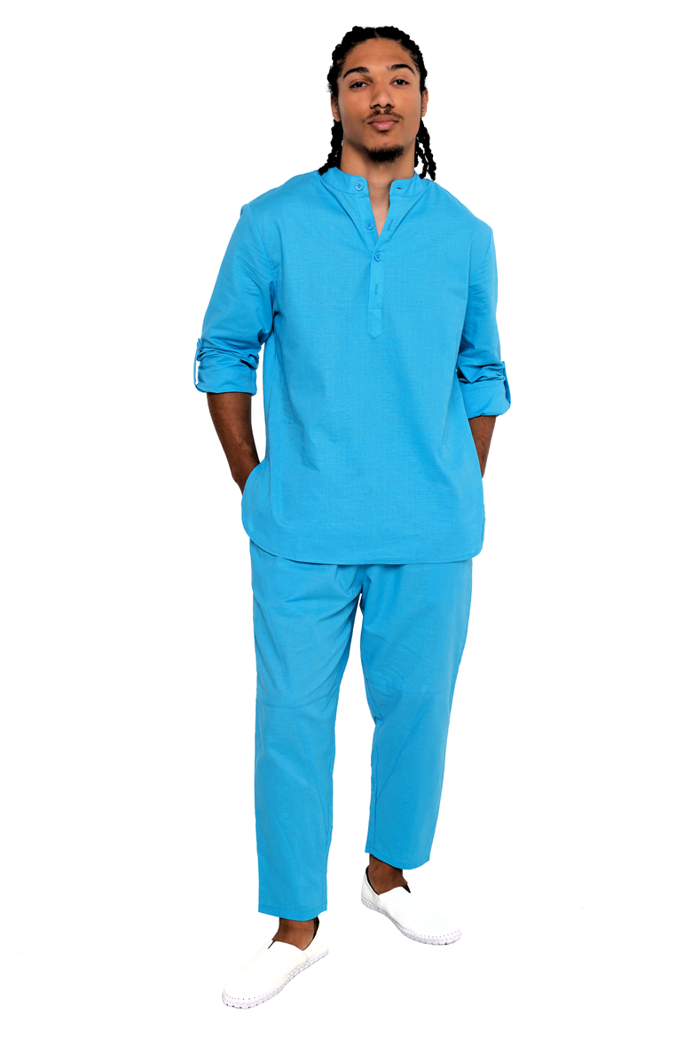 Men's YahYah Linen Drawstring Pant, Alternate, color, Sky Blu