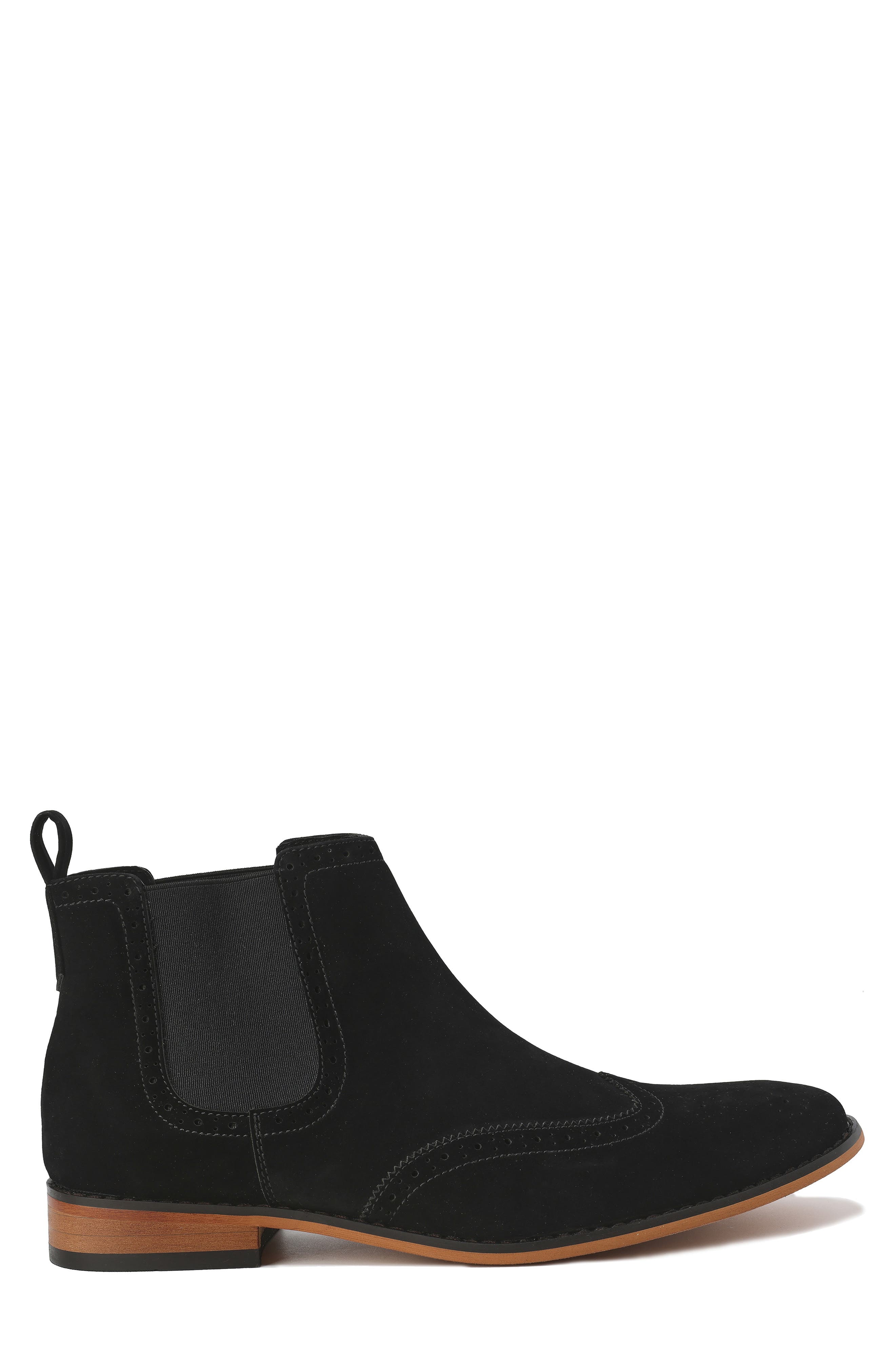 Gino Vitale Wingtip Chelsea Boot, Alternate, color, Black