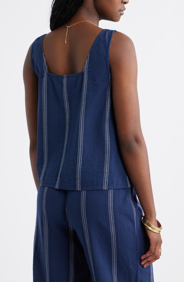 Caslon<sup>®</sup> Button Front Sleeveless Top, Alternate, color, Navy- Ivory Stripe