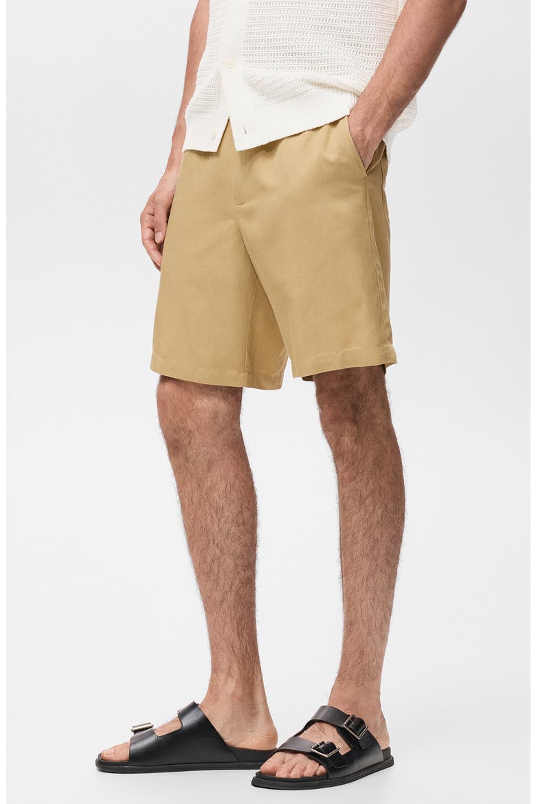 Elastic Waist Shorts, Alternate, color, BEIGE