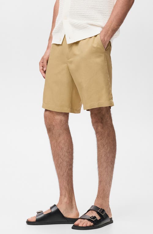Mango Elastic Waist Shorts In Brown