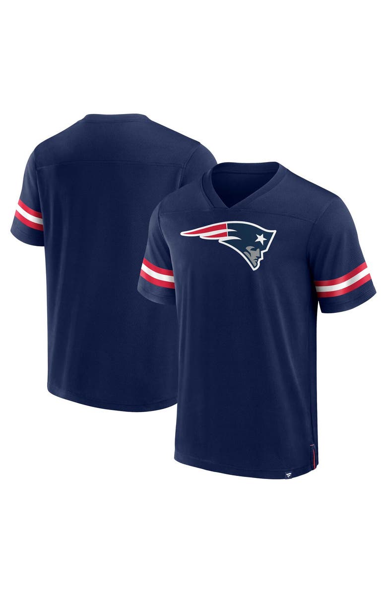 FANATICS Men's Fanatics Branded  Navy New England Patriots Jersey Tackle V-Neck T-Shirt, Main, color, Navy
