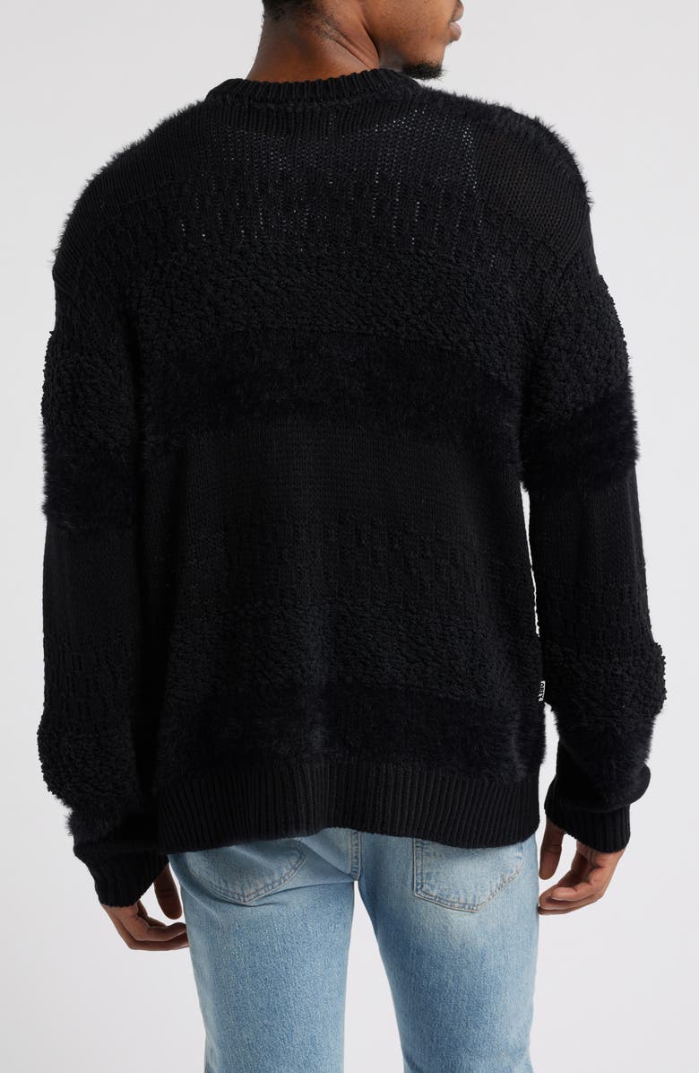 Obey Charles Textured Stripe Crewneck Sweater, Alternate, color,