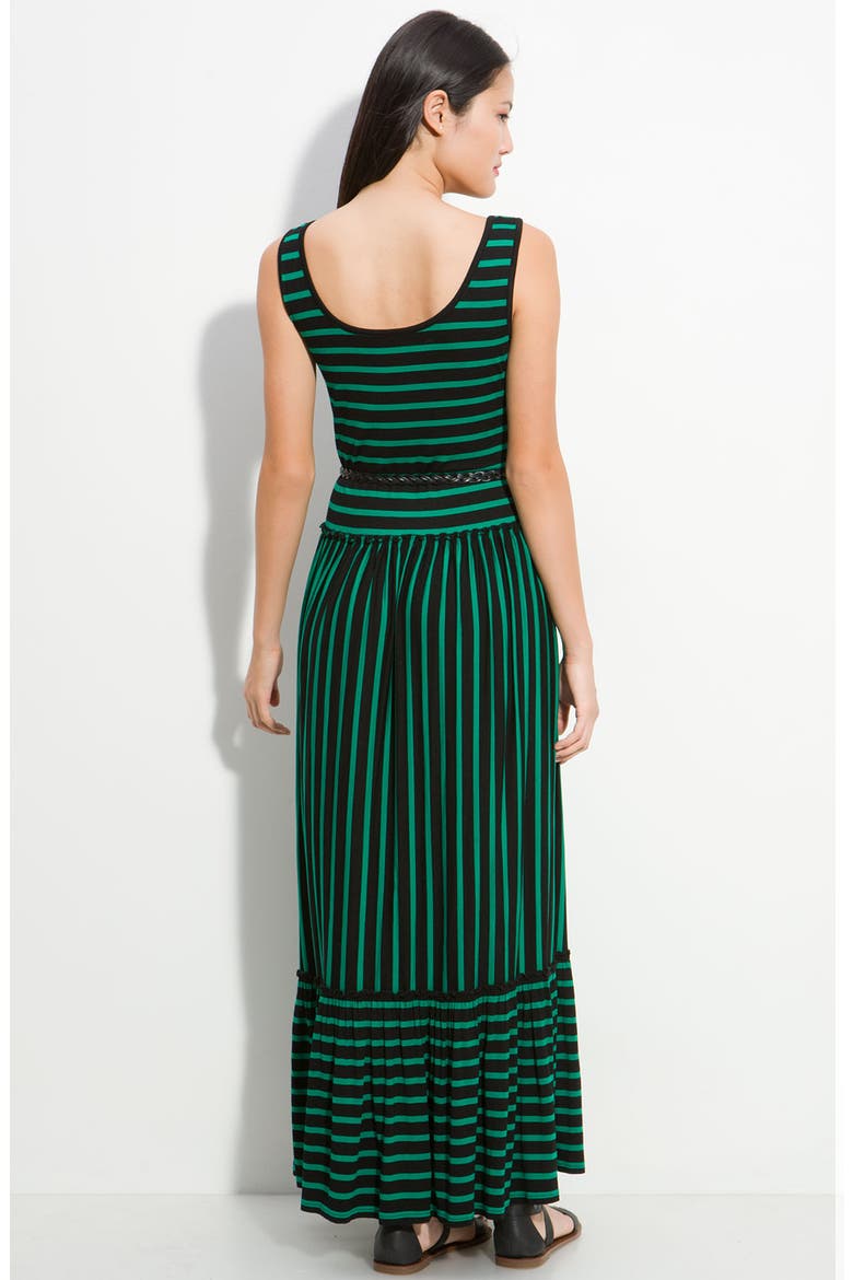 Stripe Maxi Dress, Alternate, color, BLACK/ GREEN