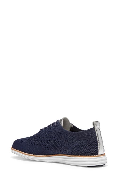 Cole Haan Originalgrand Knit Wingtip Oxford In Marine Blue